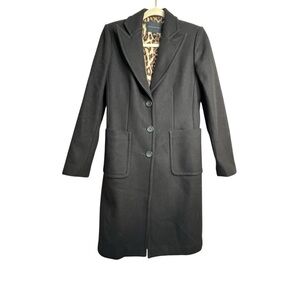 Banana Republic Womens Wool Blend Preppy Academia Long Coat Size S Black